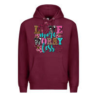 Burgundy love more worry less olivia Premium Hoodie - OliviaCreatesArt