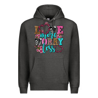 Charcoal Heather love more worry less olivia Premium Hoodie - OliviaCreatesArt