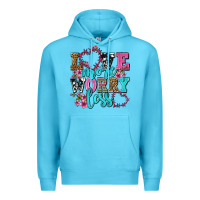 Ocean Blue love more worry less olivia Premium Hoodie - OliviaCreatesArt