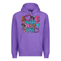 Purple love more worry less olivia Premium Hoodie - OliviaCreatesArt