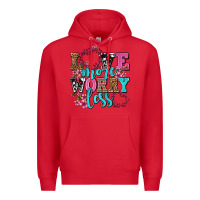 Red love more worry less olivia Premium Hoodie - OliviaCreatesArt