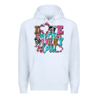 White love more worry less olivia Premium Hoodie - OliviaCreatesArt