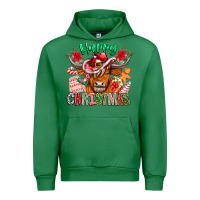 Emerald Happy Christmas Cow Urban Hoodie - CowhideDigitalArt