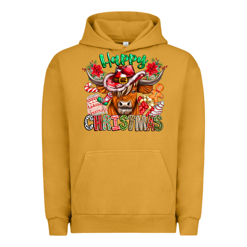 Happy Christmas Cow Urban Hoodie by CowhideDigitalArt | Teevron