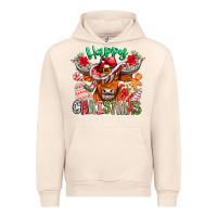Sandshell Happy Christmas Cow Urban Hoodie - CowhideDigitalArt