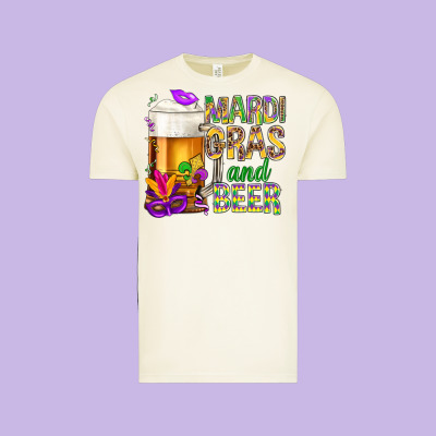 Mardi Gras And Beer Vintage Tee Designed By Bundleandbundleshop