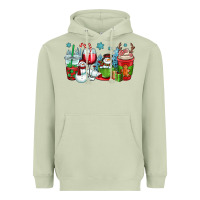 Matcha christmas snowman coffee cups Heavyweight Hoodie - OliviaCreatesArt