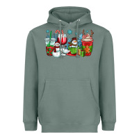 Sage christmas snowman coffee cups Heavyweight Hoodie - OliviaCreatesArt