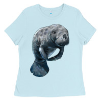 Baby Blue Manatee Illustrations Ladies Tee - LillyAllenDesigns