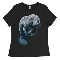Black Manatee Illustrations Ladies Tee - LillyAllenDesigns