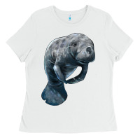 White Manatee Illustrations Ladies Tee - LillyAllenDesigns