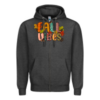 Charcoal Heather fall vibes Zipper Hoodie - CowGirlArtShop