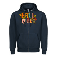 Navy fall vibes Zipper Hoodie - CowGirlArtShop