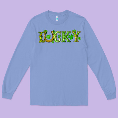 St. Patrick's Day Lucky With Clovers And Horseshoe Long Sleeve Tee Designed By Ranaportraitstore