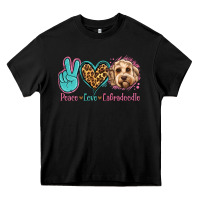 Black peace love labradoodle Heavy Core Tee - Jasminsmagicworld