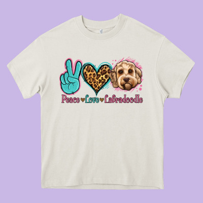 Peace Love Labradoodle Heavy Core Tee Designed By Jasminsmagicworld