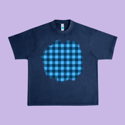 Winter Tartan Patch Urban Heavy Tee Designed By Bundleandbundleshop