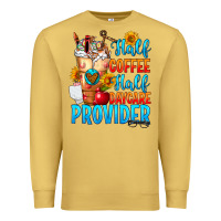 Antique Gold Half coffee half daycare provider Premium Sweatshirt - FaDigitalArtStudio
