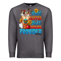 Charcoal Heather Half coffee half daycare provider Premium Sweatshirt - FaDigitalArtStudio