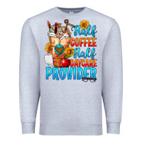 Heather Grey Half coffee half daycare provider Premium Sweatshirt - FaDigitalArtStudio