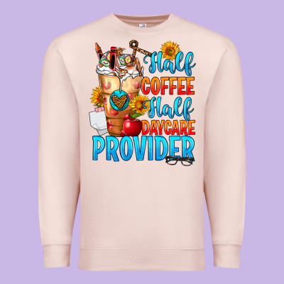 Half Coffee Half Daycare Provider Premium Sweatshirt Designed By Fadigitalartstudio
