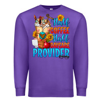 Purple Half coffee half daycare provider Premium Sweatshirt - FaDigitalArtStudio