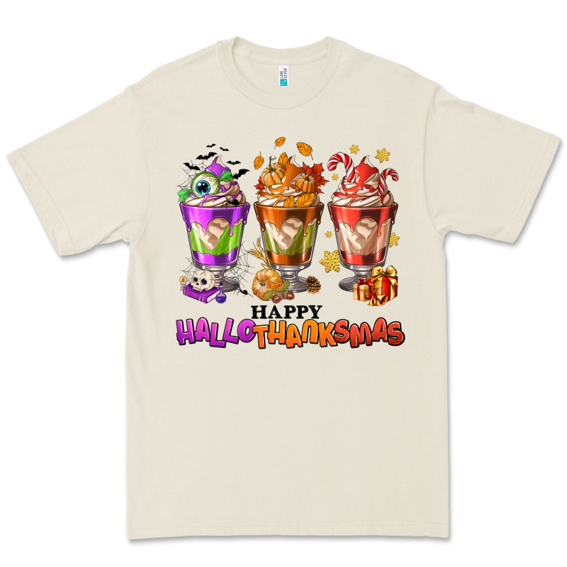 Happy Hallothanksmas Coffee Cups Premium Tee by NancyCooperArtShop | Teevron