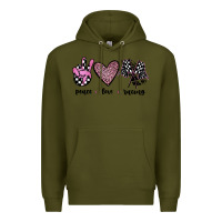 Army Green peace love racing Premium Hoodie - JahusDesignShop