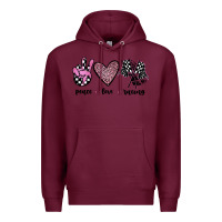 Burgundy peace love racing Premium Hoodie - JahusDesignShop