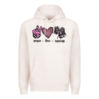 Pale Pink peace love racing Premium Hoodie - JahusDesignShop