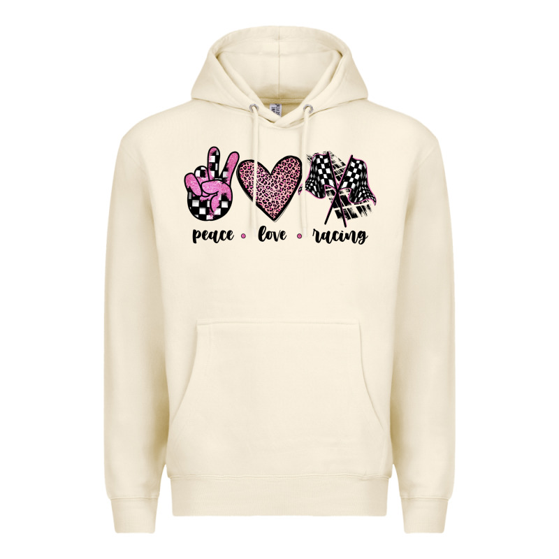 Peace Love Racing Premium Hoodie by JahusDesignShop | Teevron