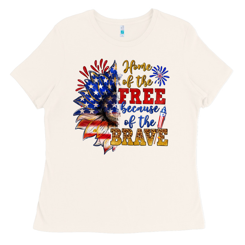 Home Of The Free Because Of The Brave Ladies Tee by NancyCooperArtShop | Teevron