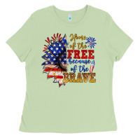 Matcha home of the free because of the brave Ladies Tee - NancyCooperArtShop