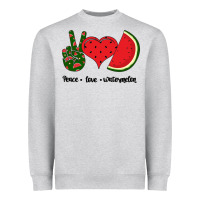 Heather Grey Peace Love Watermelon Heavyweight Sweatshirt - Bettercallsaul