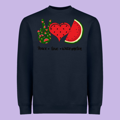 Peace Love Watermelon Heavyweight Sweatshirt Designed By Bettercallsaul