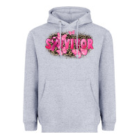 Heather Grey Survivor Breast Cancer Heavyweight Hoodie - FaDigitalArtStudio