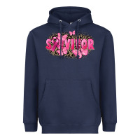 Navy Survivor Breast Cancer Heavyweight Hoodie - FaDigitalArtStudio