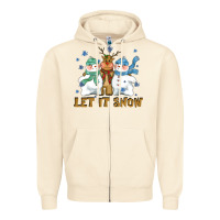 Sandshell let it snow reindeer snowman Zipper Hoodie - CowGirlArtShop