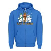 True Royal let it snow reindeer snowman Zipper Hoodie - CowGirlArtShop
