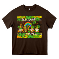 Chocolate Brown western st patricks gnomes Heavy Core Tee - AdoDesignShop