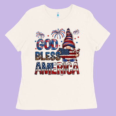 God Bless America Ladies Tee Designed By Nancycooperartshop
