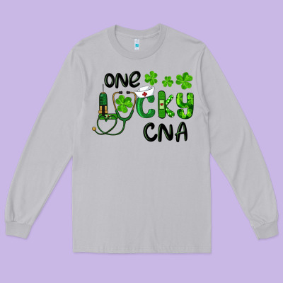 St. Patrick's Day One Lucky Cna Long Sleeve Tee Designed By Ranaportraitstore