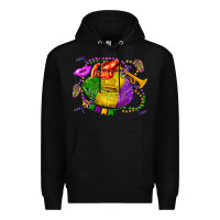 Black mardi gras lips olivia Premium Hoodie - OliviaCreatesArt