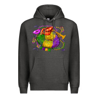 Charcoal Heather mardi gras lips olivia Premium Hoodie - OliviaCreatesArt