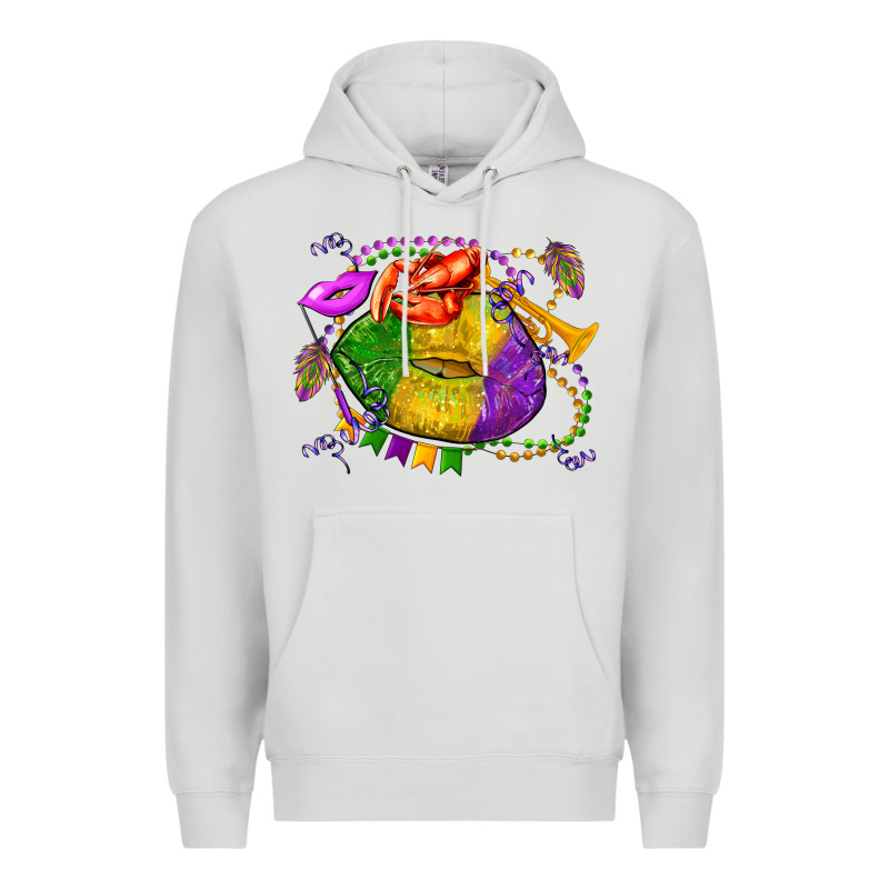 Mardi Gras Lips Olivia Premium Hoodie by OliviaCreatesArt | Teevron