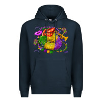Navy mardi gras lips olivia Premium Hoodie - OliviaCreatesArt