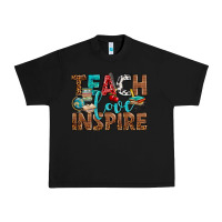 Black Teach Love Inspire With Leopard Urban Heavy Tee - BundleAndBundleShop