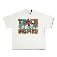 Pistachio Teach Love Inspire With Leopard Urban Heavy Tee - BundleAndBundleShop