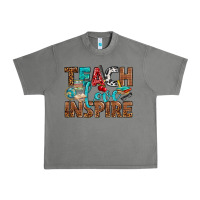 Tornado Teach Love Inspire With Leopard Urban Heavy Tee - BundleAndBundleShop
