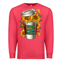 Cardinal Mama Needs Coffee Cup Premium Sweatshirt - FaDigitalArtStudio